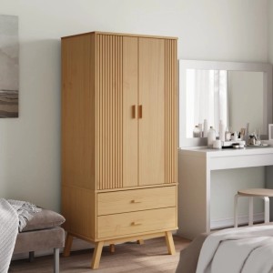 vidaXL Kleiderschrank OLDEN Braun 76,5x53x172 cm Massivholz Kiefer 358594