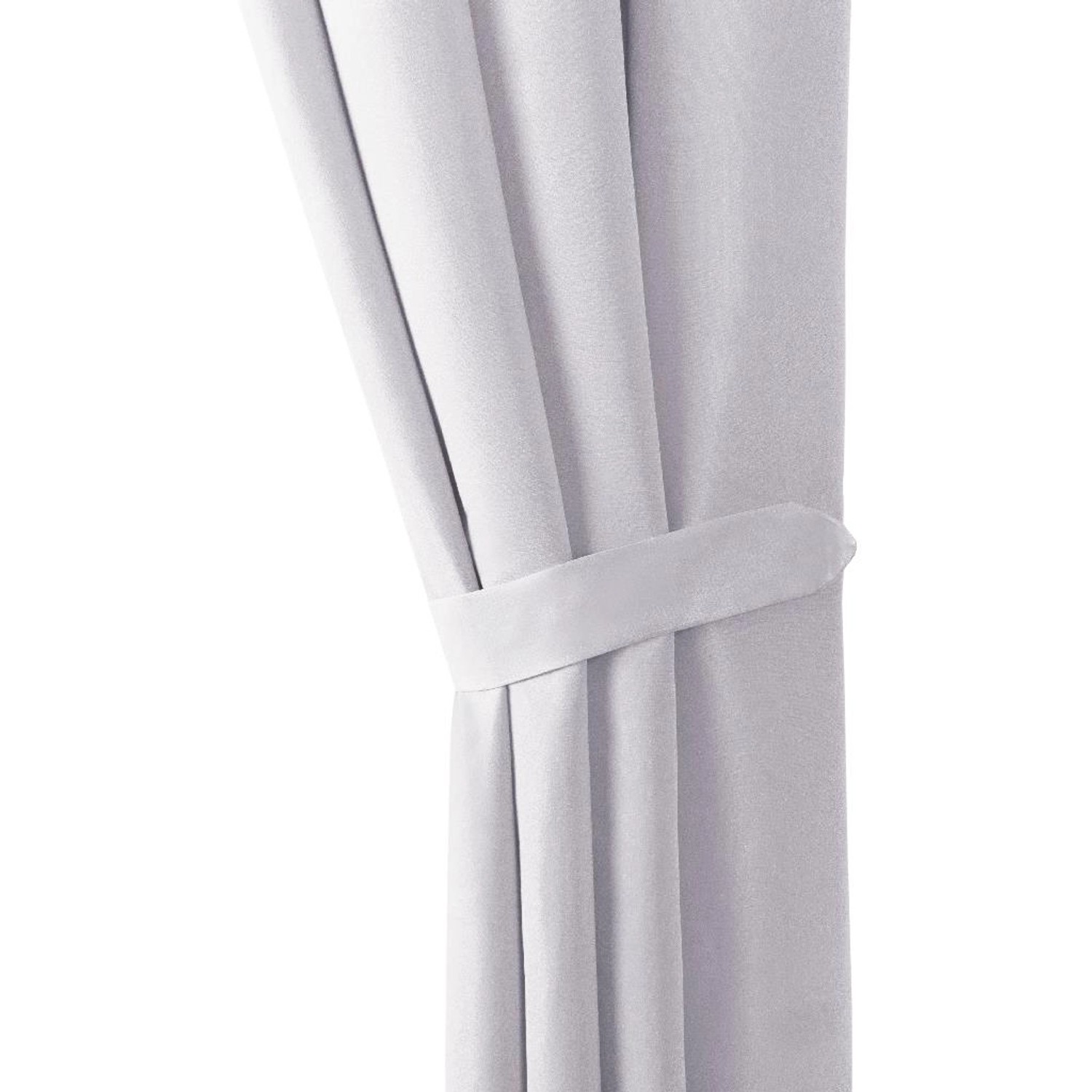 Bestlivings Dekoschal Ellen, 2er Set, hellgrau mit Schlaufe und Raffhalter. Fenstervorhang für Wohnzimmer.