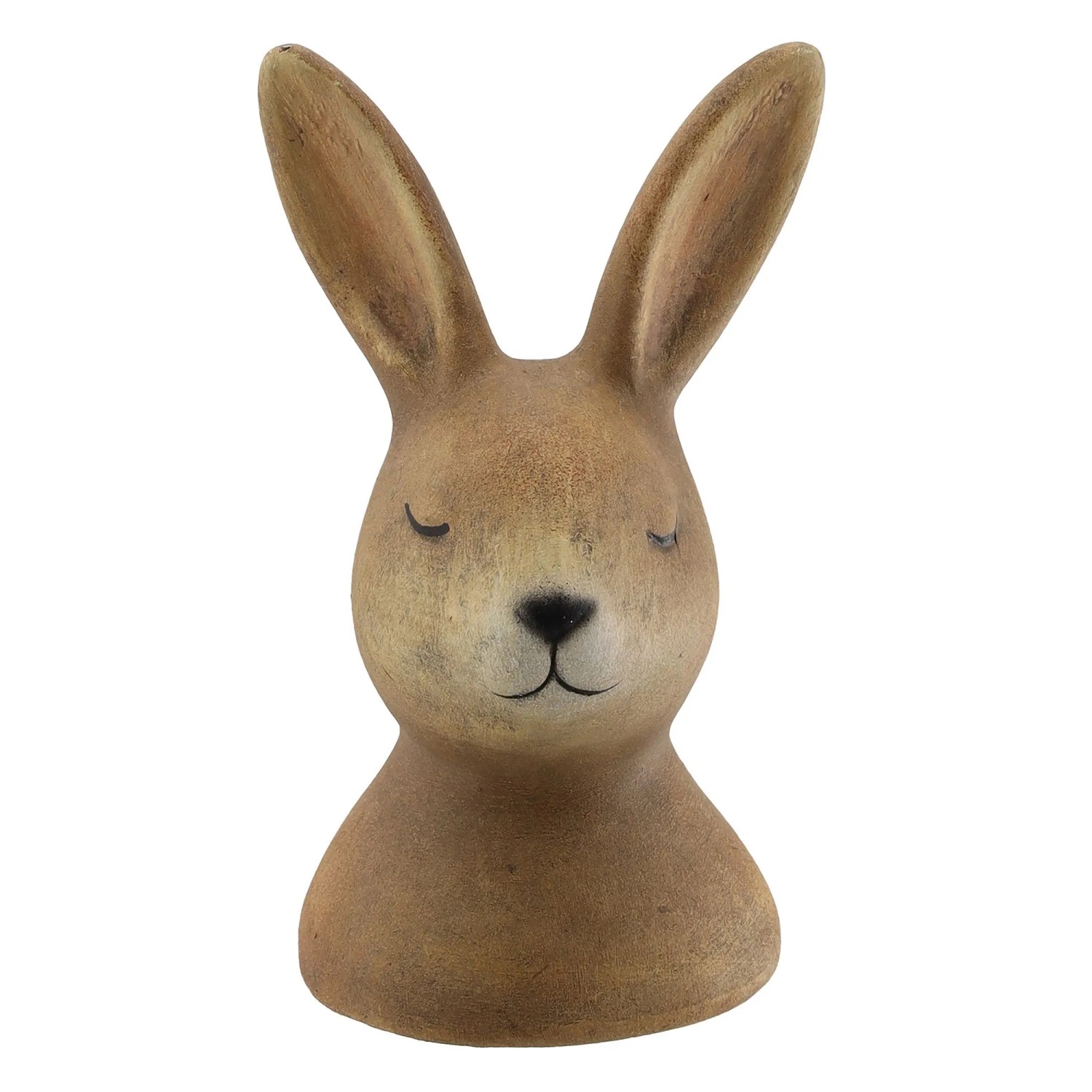 Osterdeko Hasenkopf aus Dolomit 11 cm Braun