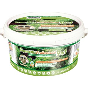 DeponitMix Professional 9in1 Nährboden für Aquarien, 2,4kg im Eimer. Multimineral-Nährboden von Dennerle.
