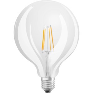 Osram LED-Leuchtmittel E27 in Globeform, 6,5W, 806 Lumen, 16,8x12,4cm (H x Ø).