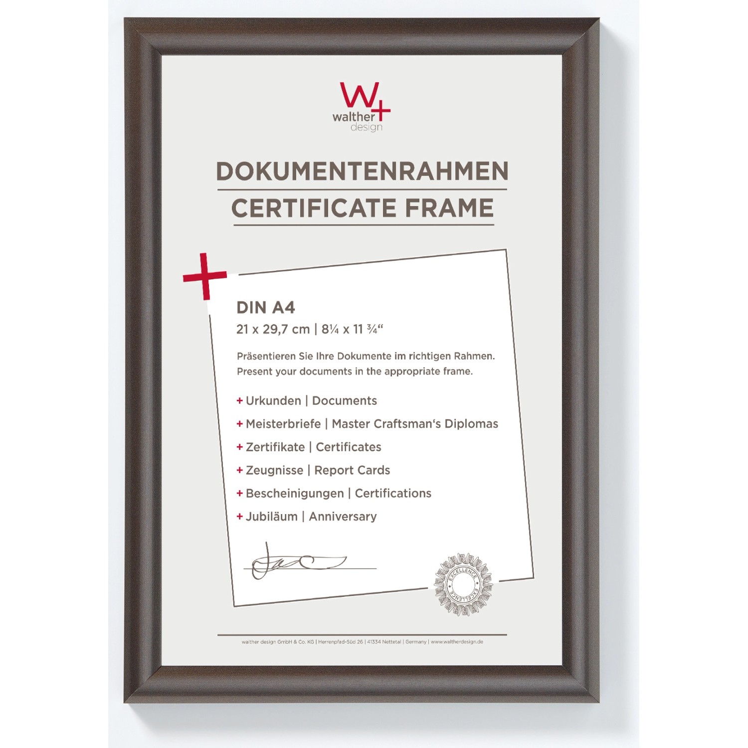 walther design Trendstyle Kunststoff Bilderrahmen  21x29,7 cm Stahl günstig online kaufen