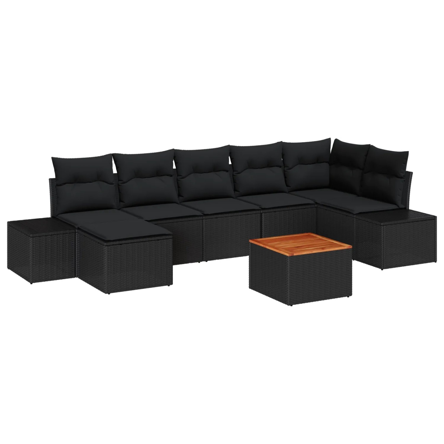 vidaXL Garten-Sofa-Set 8-Tlg Schwarz 3356658