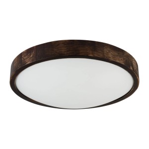 Moderne LED-Deckenleuchte Smoky aus Holz und Glas, 36W, für Wohnräume.