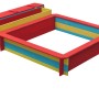 Farbenfroher SwingKing Sandkasten Jade (150x120 cm) mit Deckel und Staufach.