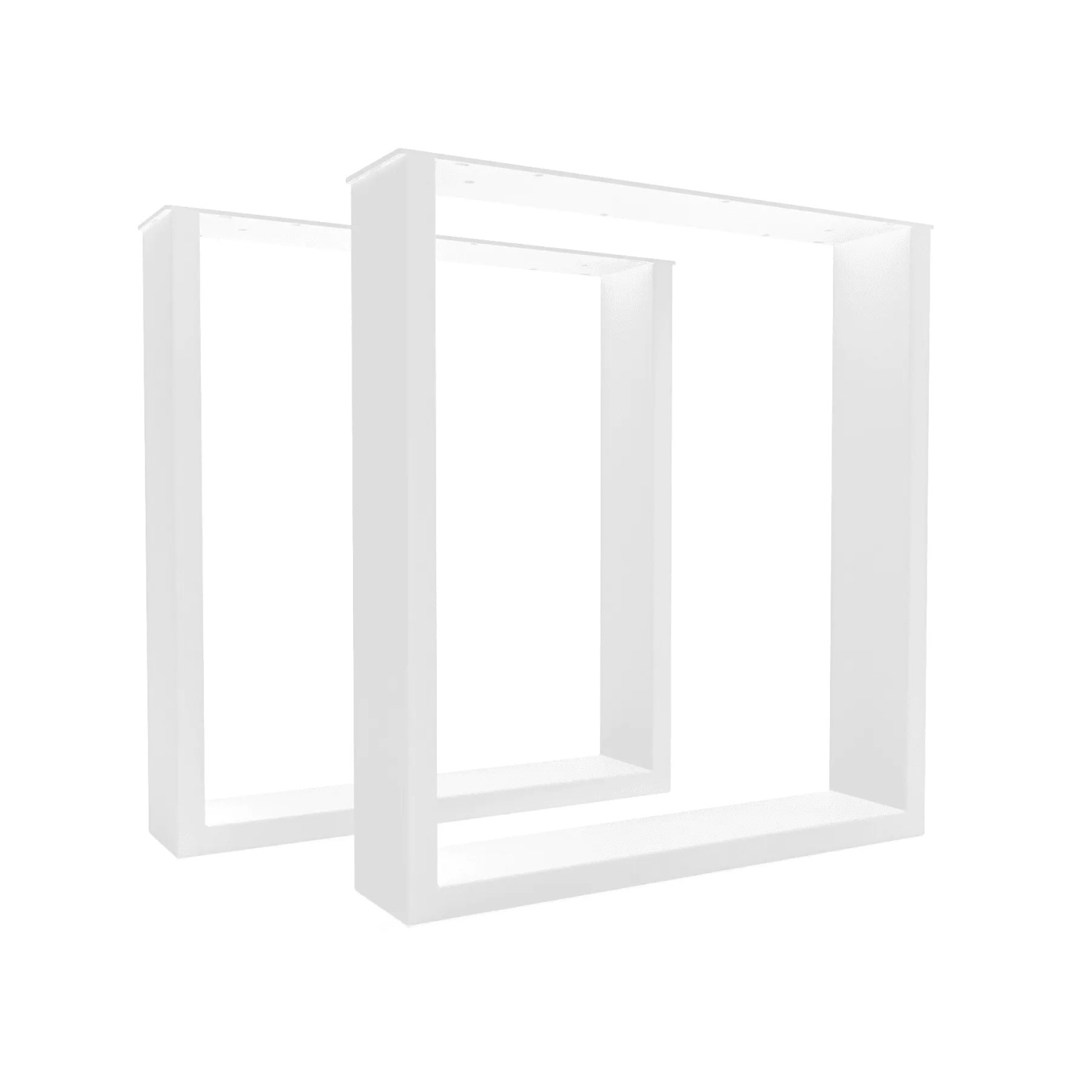 HEVVA Tischbeine BASEL 40 cm Tief 43 cm Höhe 2er Set Weiß