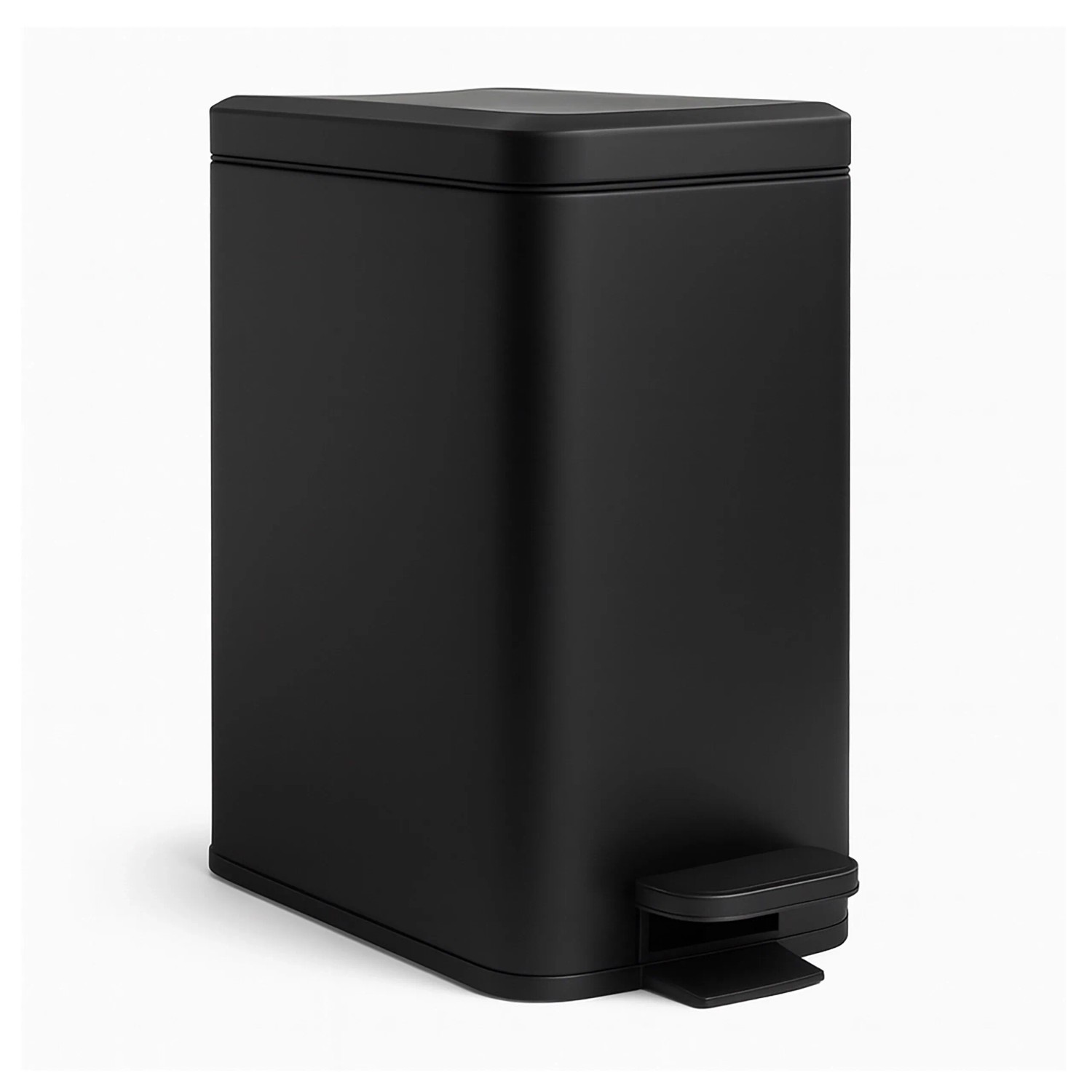 Relaxdays Mülleimer Eisen Kunststoff Schwarz Mit Trittpedal Absenkautomatik Herausnehmbarer Inneneimer 36 cm x 16 cm x 30 cm 10, 1,7 kg