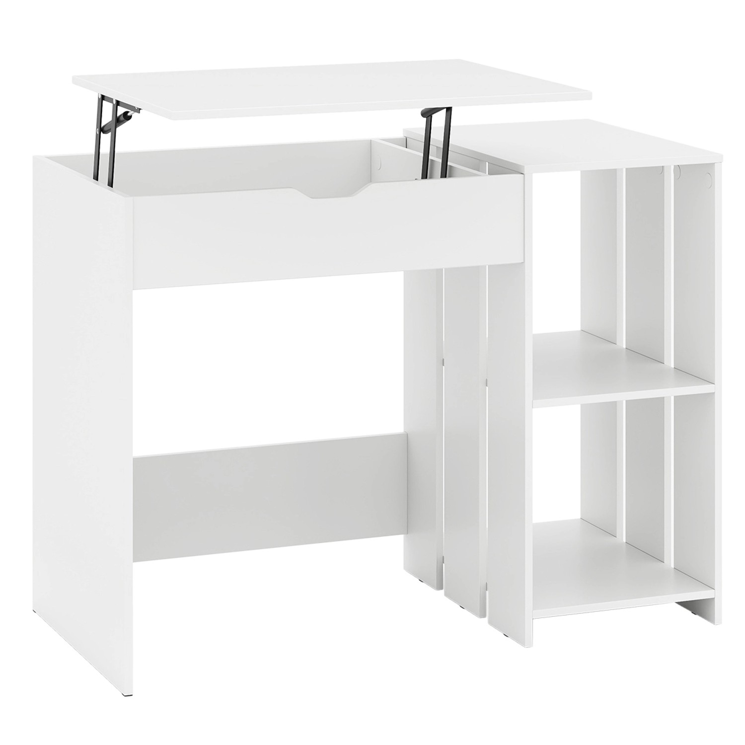 Costway Schreibtisch mit Anhebbarer Tischplatte 100 x 49 x 75 cm Weiß günstig online kaufen