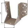 Alberts Duravis Balkenschuh Typ A, perlbeige, 60x100 mm, duplexbeschichtet, zur Balkenbefestigung.