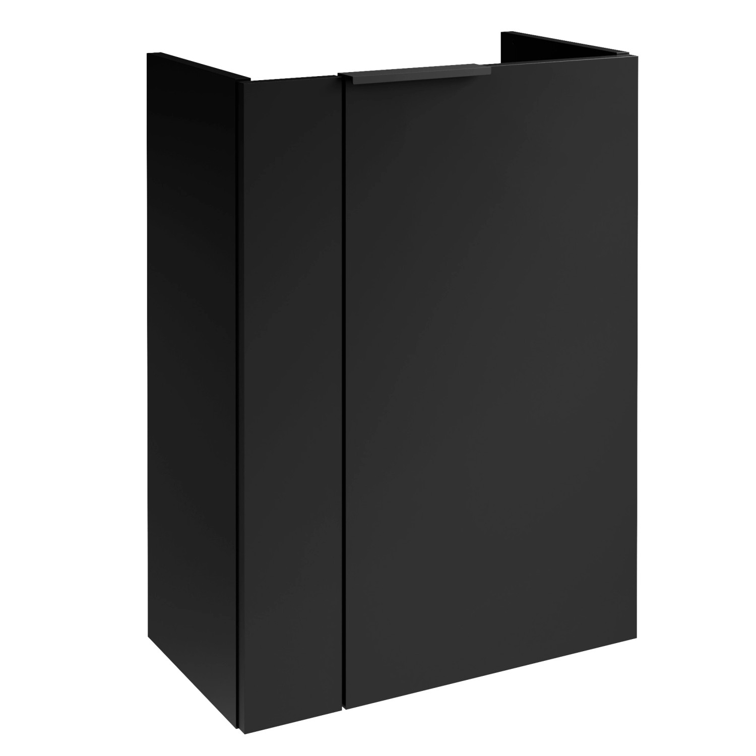 Fackelmann Mini-Waschtischunterschrank SBC, rechts, 44x60x24cm, Schwarz Matt, für kleine Bäder