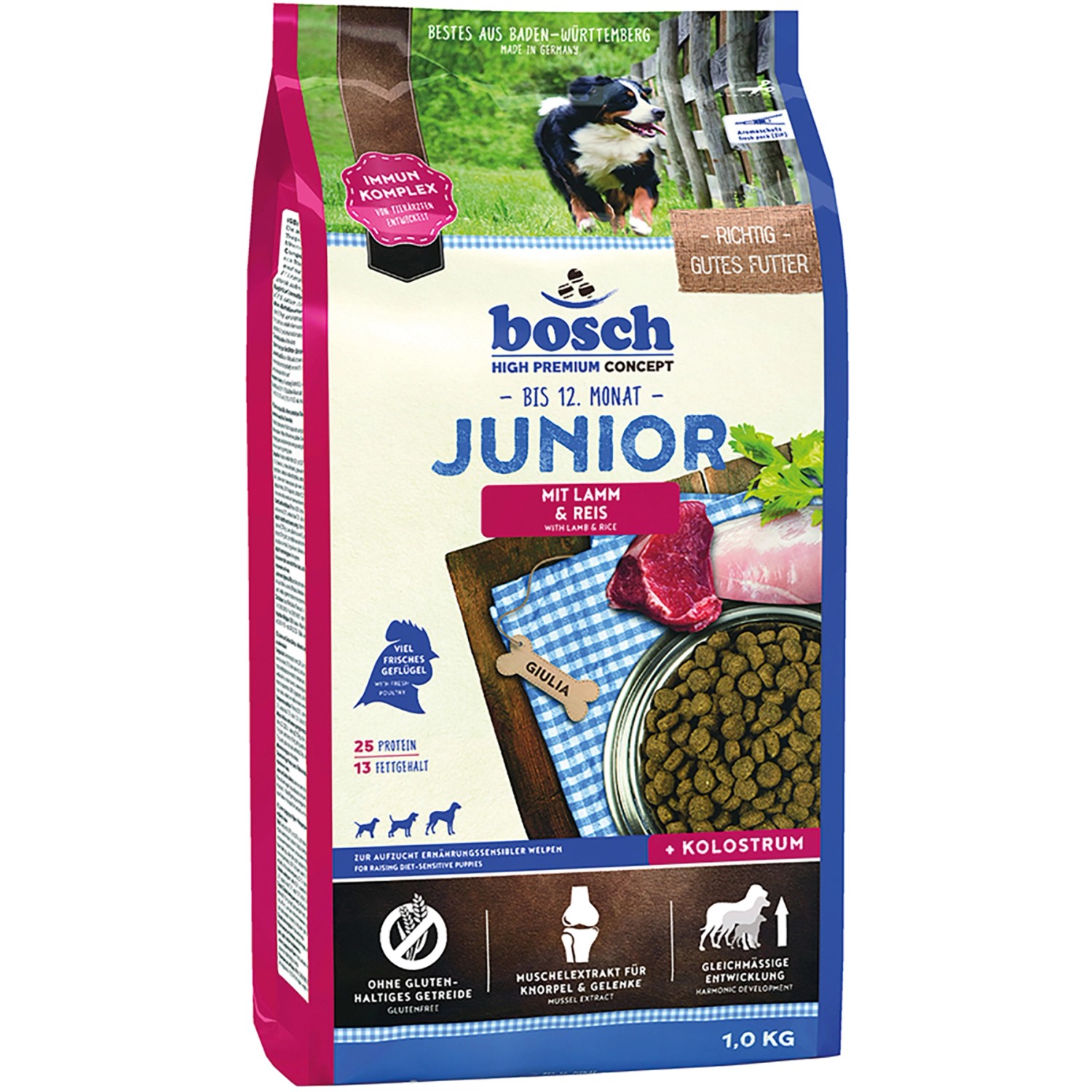 Bosch Pets Welpenfutter Junior Lamm und Reis 1 kg