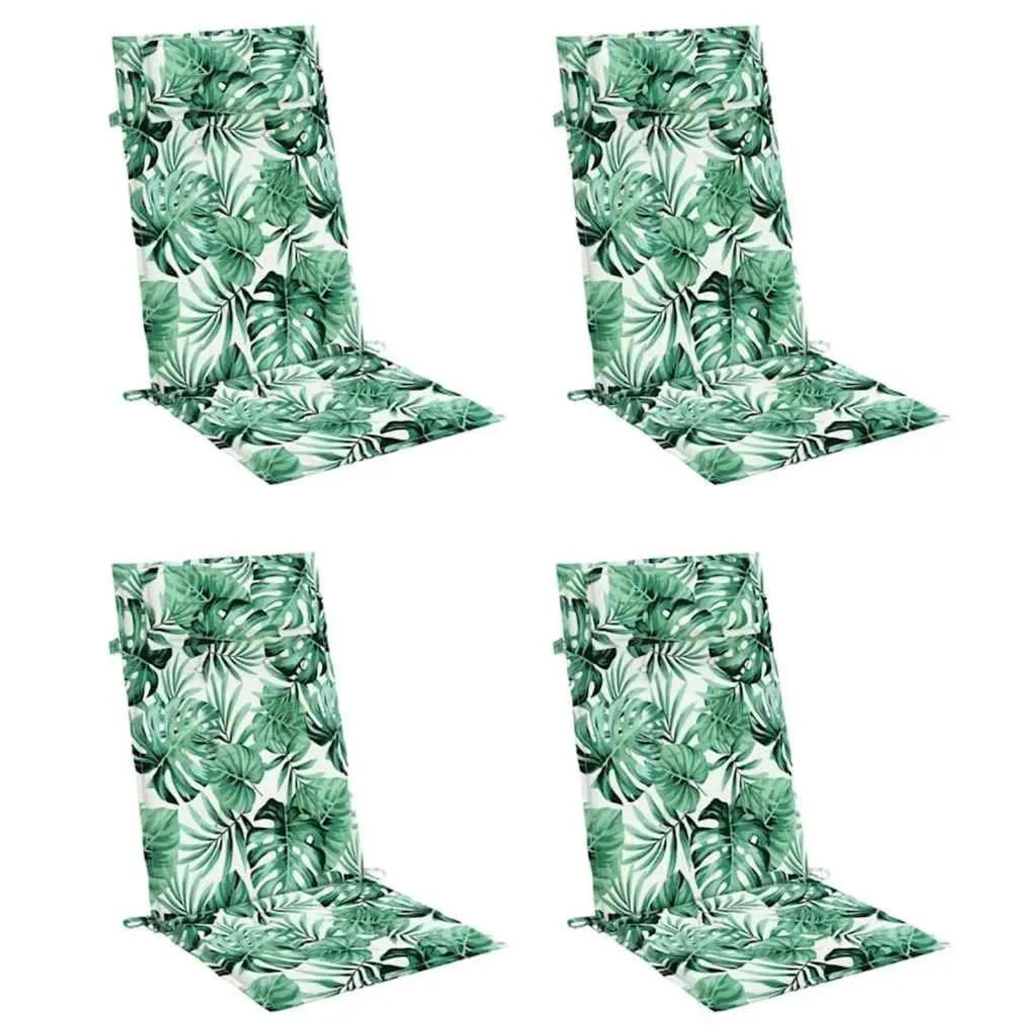 vidaXL Hochlehner-Auflagen 4 Stk Blattmuster Oxford-Gewebe 361911