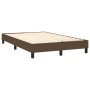 Boxspringbett braun 120x200 cm, Stoffbezug, ohne Kopfteil, Lattenrost sichtbar.