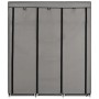 Grauer vidaXL Kleiderschrank mit Fächern und Stangen, Stoffschrank.