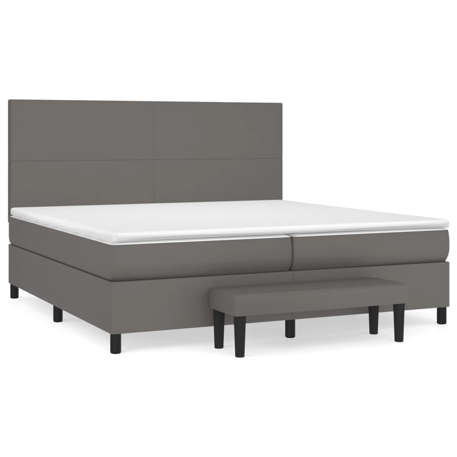 vidaXL Boxspringbett mit Matratze Grau 200x200 cm Kunstleder1469579 günstig online kaufen