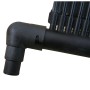 Detailaufnahme: Steinbach Speed Solar Sun Kollektor, schwarzer LDPE-Kunststoff, Anschlussstück.