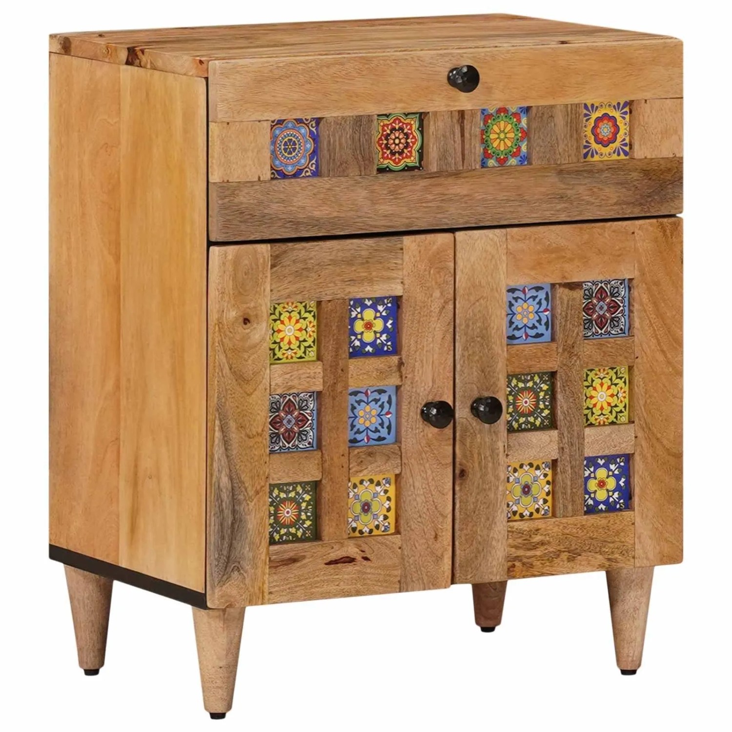 vidaXL Nachttisch Natur 50 x 33 x 60 cm Massivholz Mango 4018271