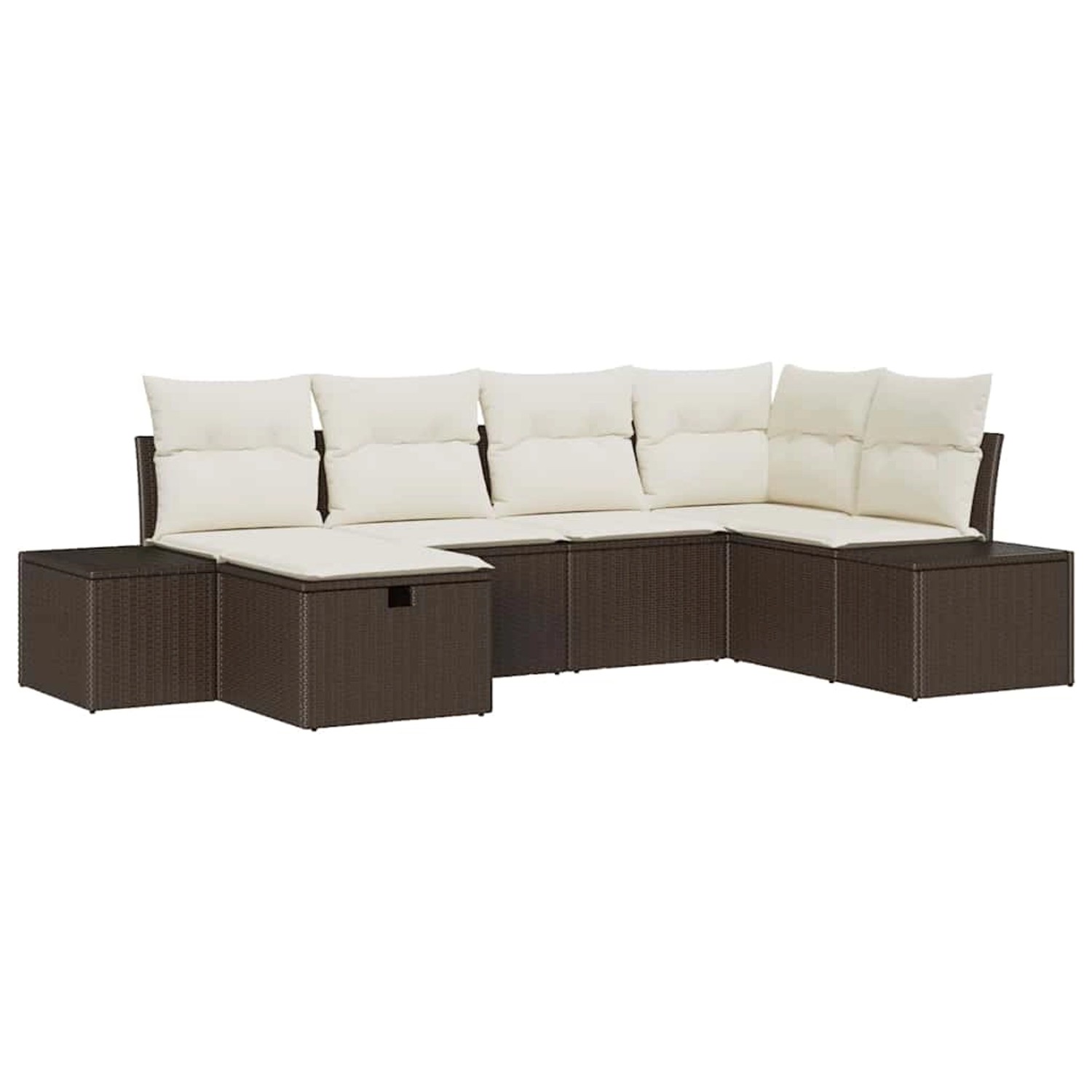 vidaXL 6-Teiliges Garten-Sofa-Set mit Kissen in Braun aus Poly Rattan 33593 günstig online kaufen