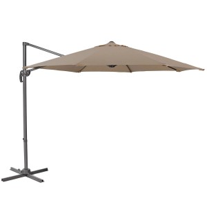 Svita Ampelschirm, taupe, mit Aluminiumgestell für Garten und Terrasse.