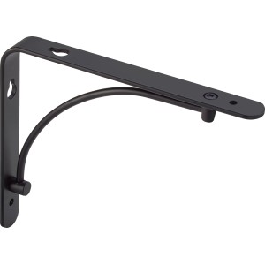 Schwarze Stegkonsole, 18x14,5 cm, aus Metall für Regale & Regalböden.