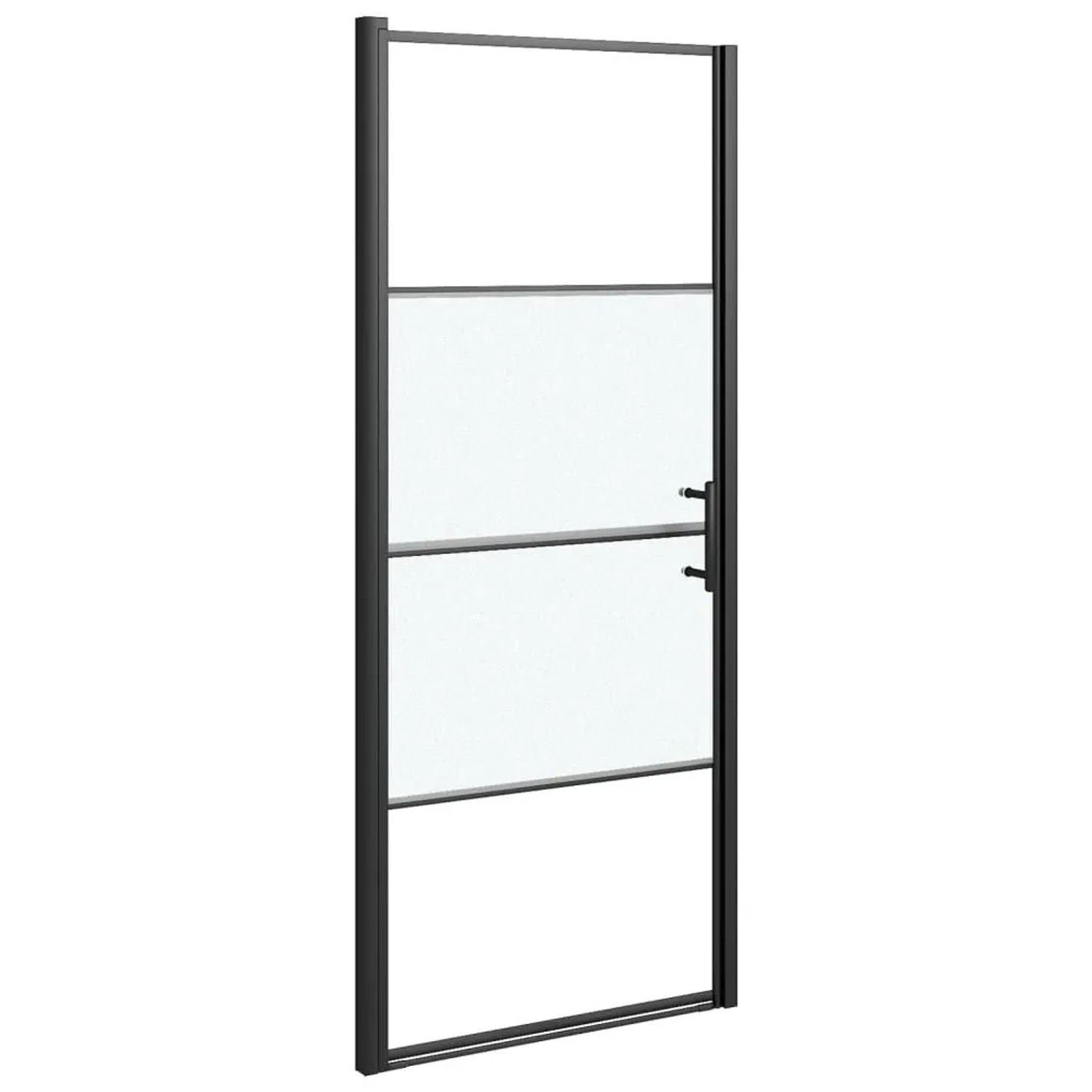 vidaXL Duschtür 81x195 cm Halbmatt Hartglas Schwarz 151865