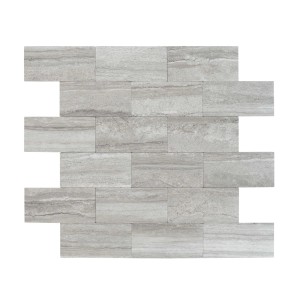 Selbstklebende, hellgraue Fliesen in Stein-Marmoroptik von Dalsys, 1 m² (11 Stück).