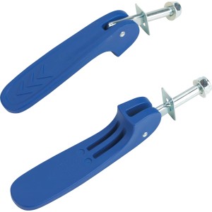 2er-Set Schnellverschluss-Schrauben für Rasenmäher, blau, aus Kunststoff und Metall.