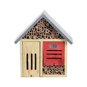 Esschert Insektenhotel L aus Holz mit Metalldach, Nistplatz für Bienen, Marienkäfer und andere Insekten.