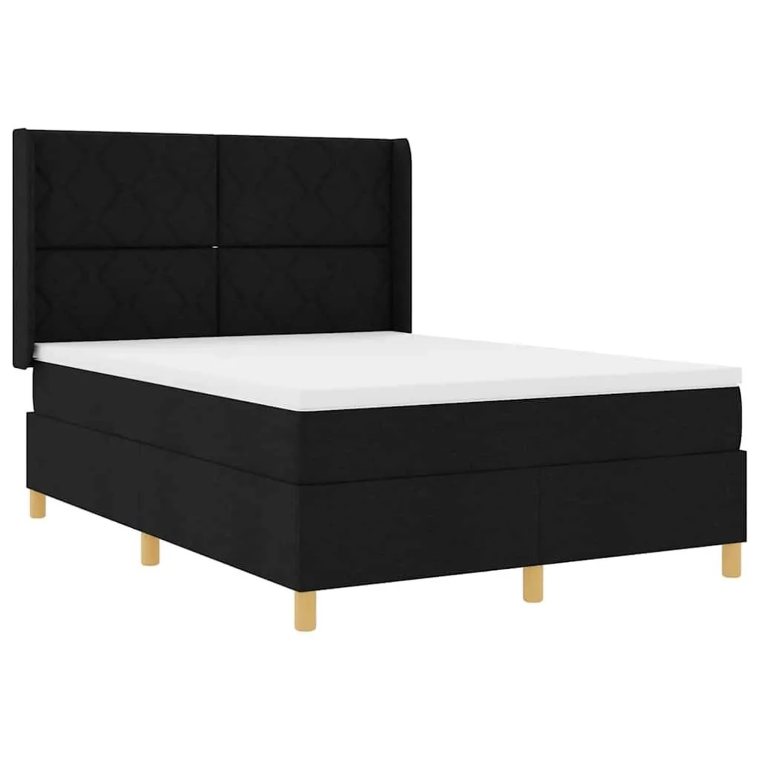 Thumbnail - vidaXL Boxspringbett mit Matratze Schwarz 160 x 200 cm Stoff 3343765