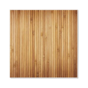 Weiße Magnettafel 50x50cm mit Bambusholz Motiv. Metall Pinnwand für Notizen mit Magneten.