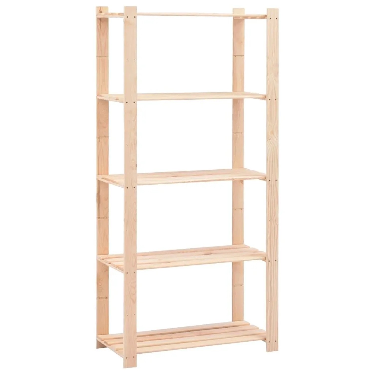 vidaXL Lagerregal mit 5 Böden 80x38x170 cm Kiefer Massivholz 250 kg 286199