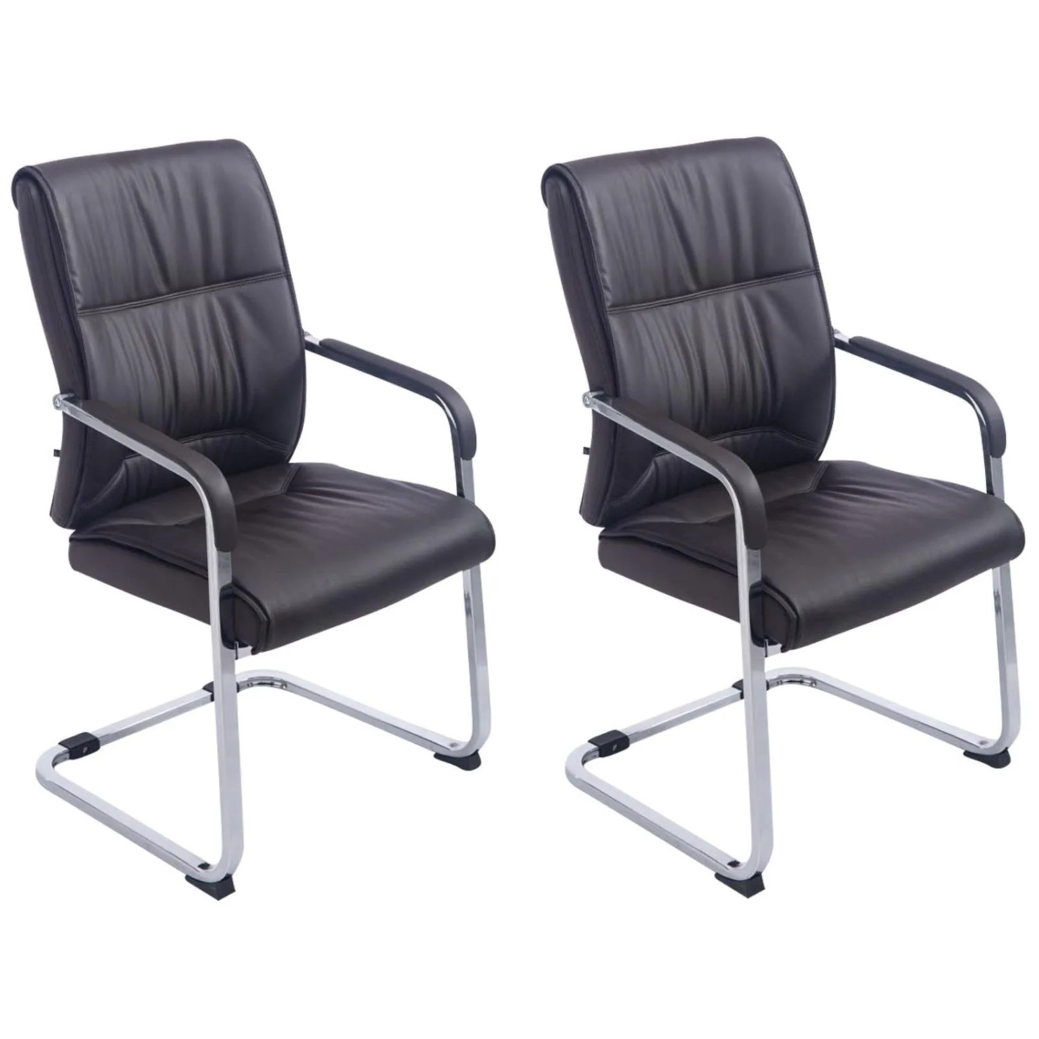 CLP 2er Set Freischwinger XXL Anubis Kunstleder Braun