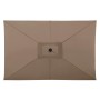 Doppler Kurbelschirm Life Wood 300x200 cm, greige, rechteckig, von oben.