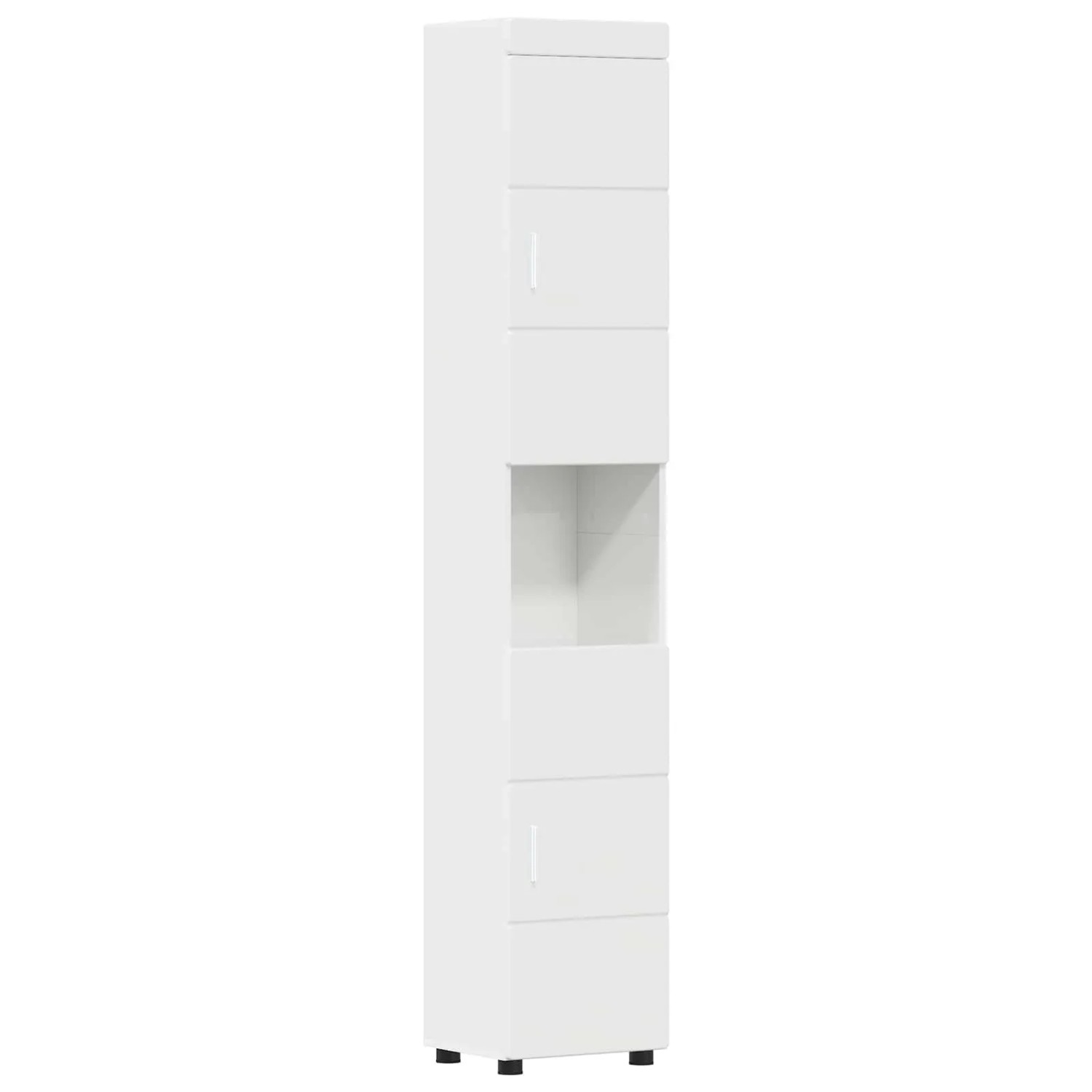 vidaXL Badezimmerschrank-Set TULUM Hochglanz Weiß 37 x 31,5 x 203 cm 880355