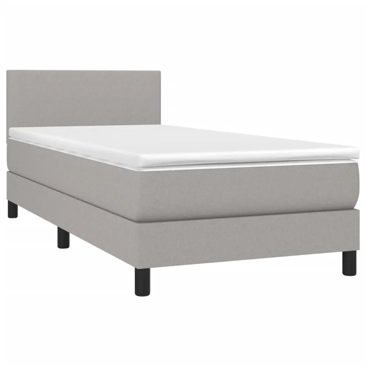 vidaXL Boxspringbett mit Matratze & LED Hellgrau 90x200 cm Stoff 3132965 günstig online kaufen