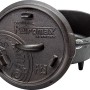 Schwarzer Petromax Dutch Oven FT3 mit Deckel und Füßen, 1,6 l. Ideal zum Kochen im Freien.