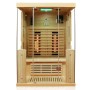 Dewello Infrarotkabine Kingston für 2 Personen aus Hemlock Tannenholz mit Glasfront.