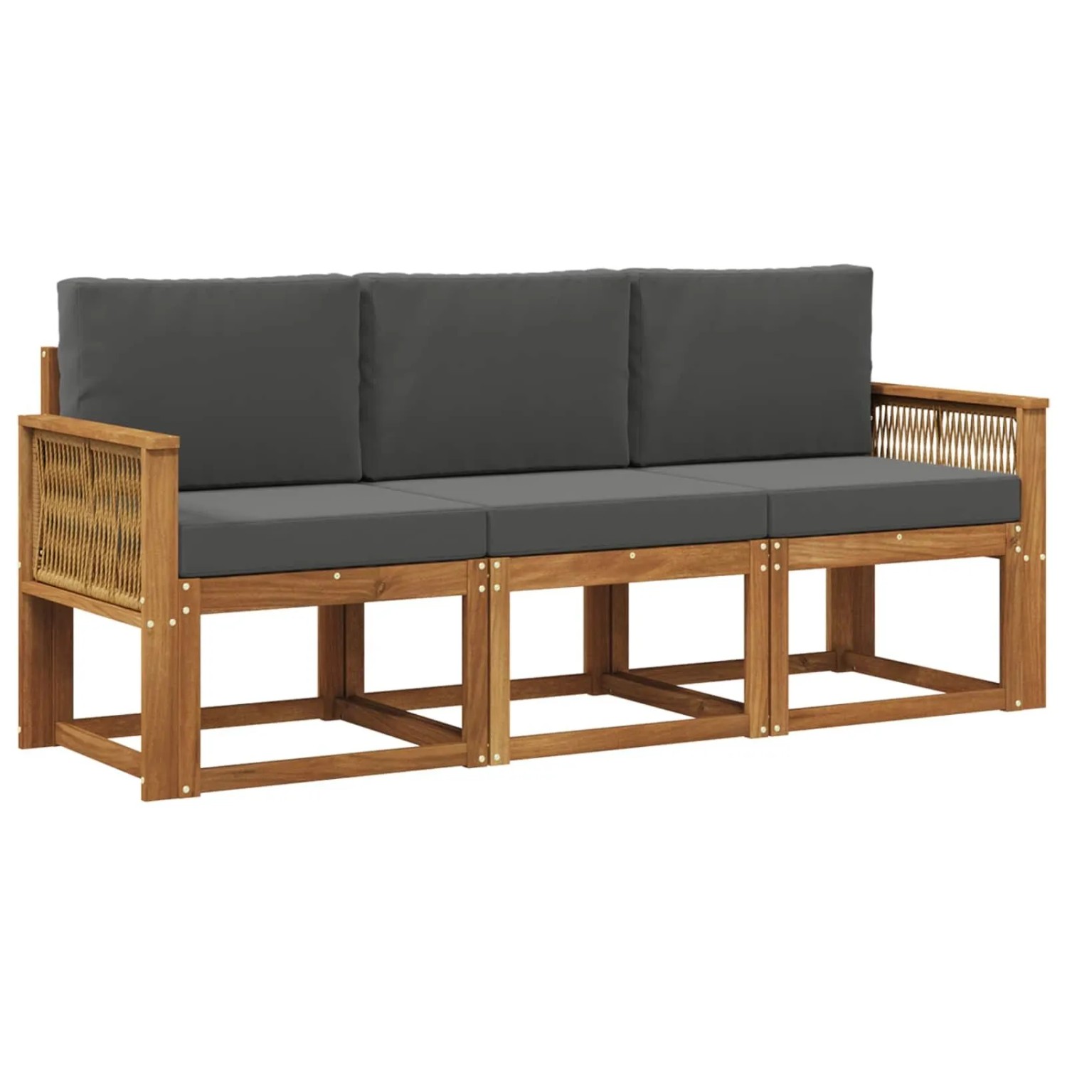 vidaXL Outdoor-Sofagarnitur 3 Stk Natur und Anthrazit Polyester 3384958