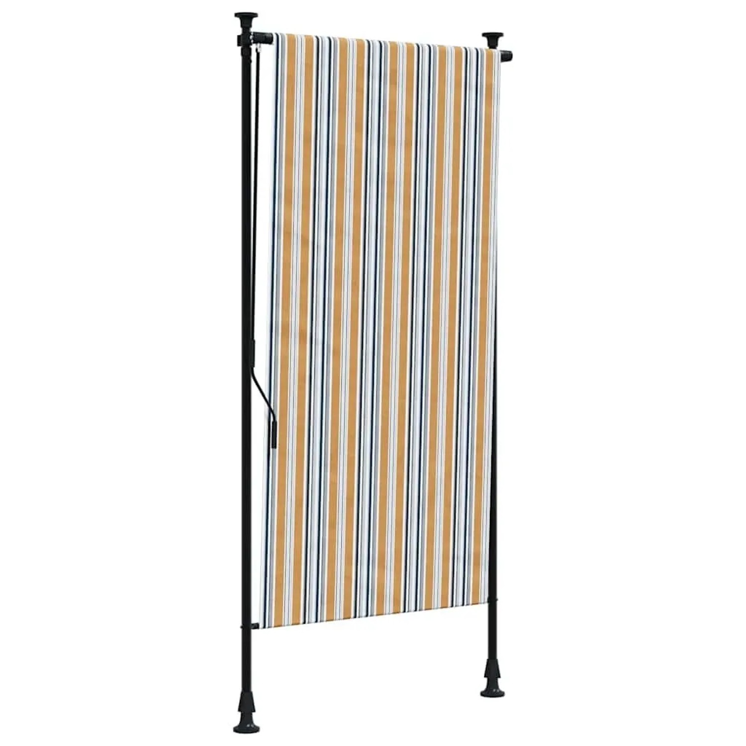 vidaXL Außenrollo Gelb und Weiß 100x270 cm Stoff und Stahl 368772