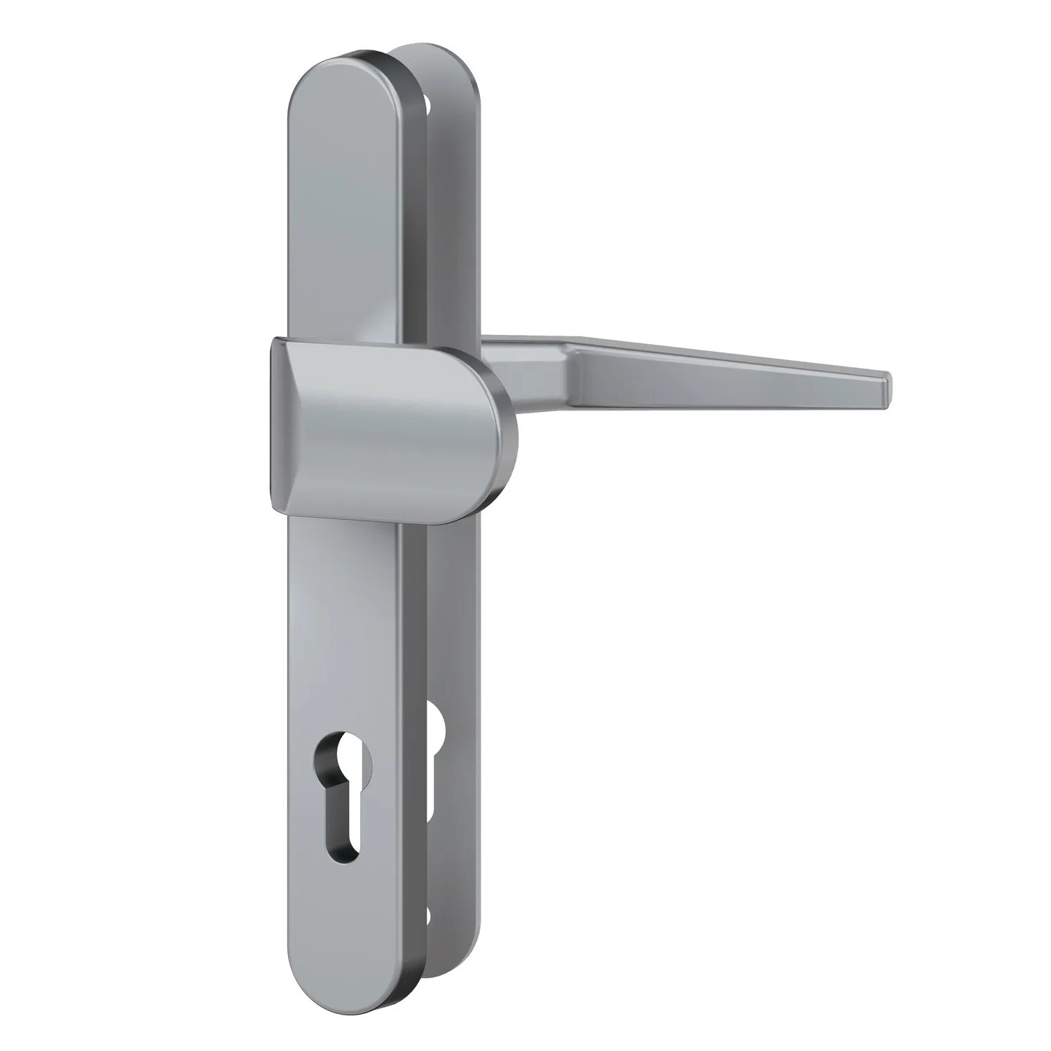 Basi - ES0 Vollmaterial-Schutzbeschlag Schmalrahmenschild Rund Alu IROX Lochung PZ WG 15mm Schildstärke 92-8mm 7903-0607