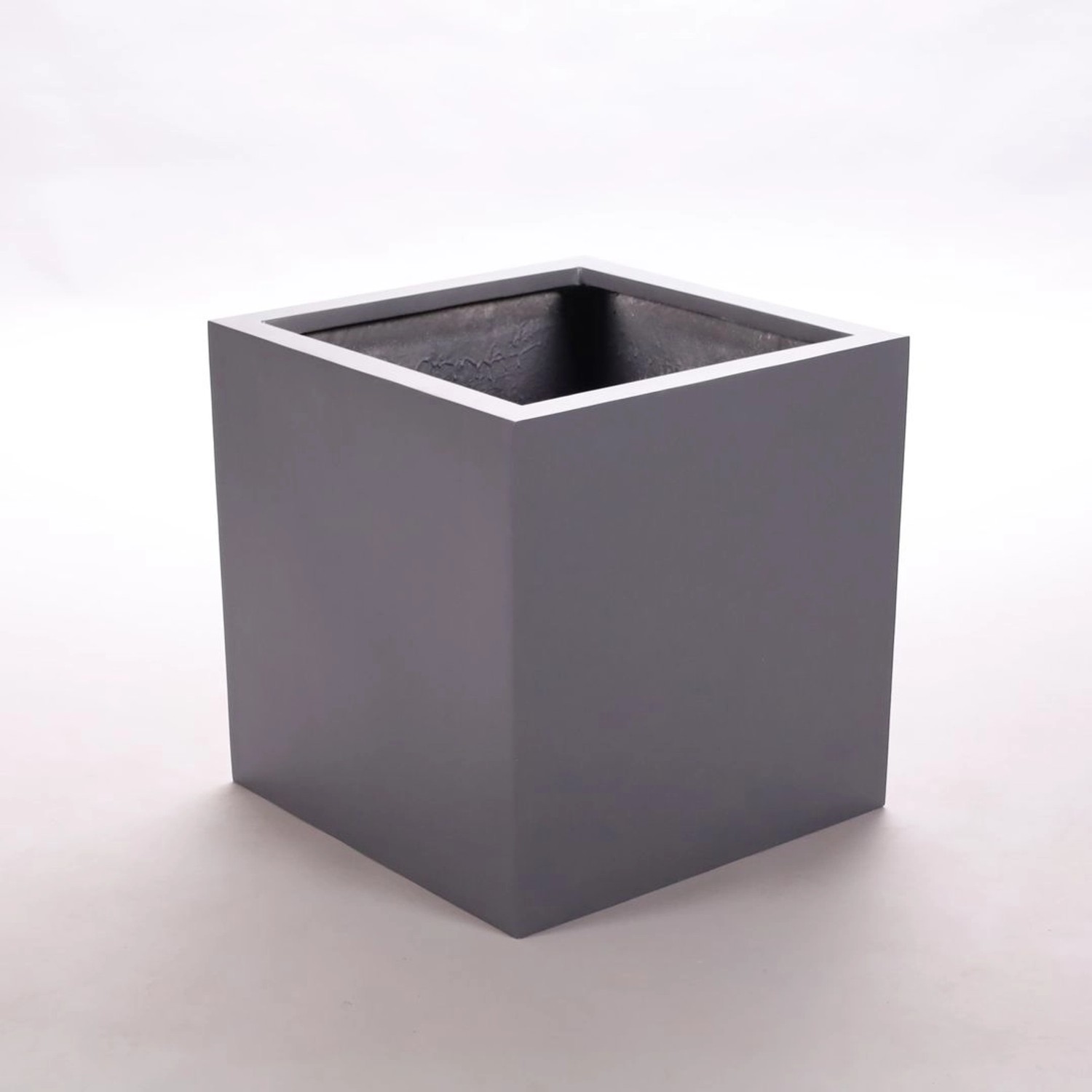 Elegant Einrichten Pflanzkübel Fiberglas Anthrazit-Metallic Quadratisch 30x günstig online kaufen