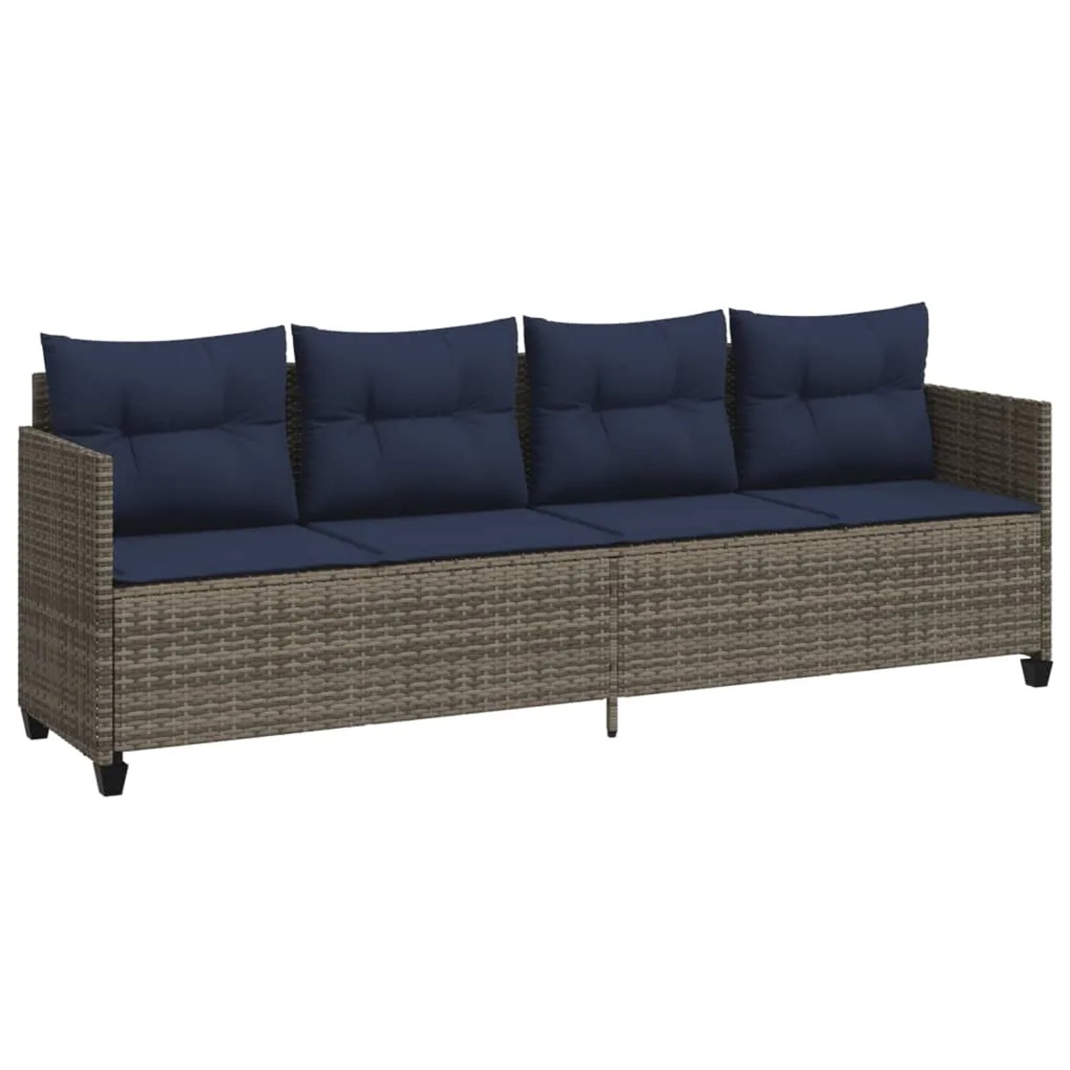 vidaXL Sonnenliege mit Kissen Grau Poly Rattan 368333 günstig online kaufen