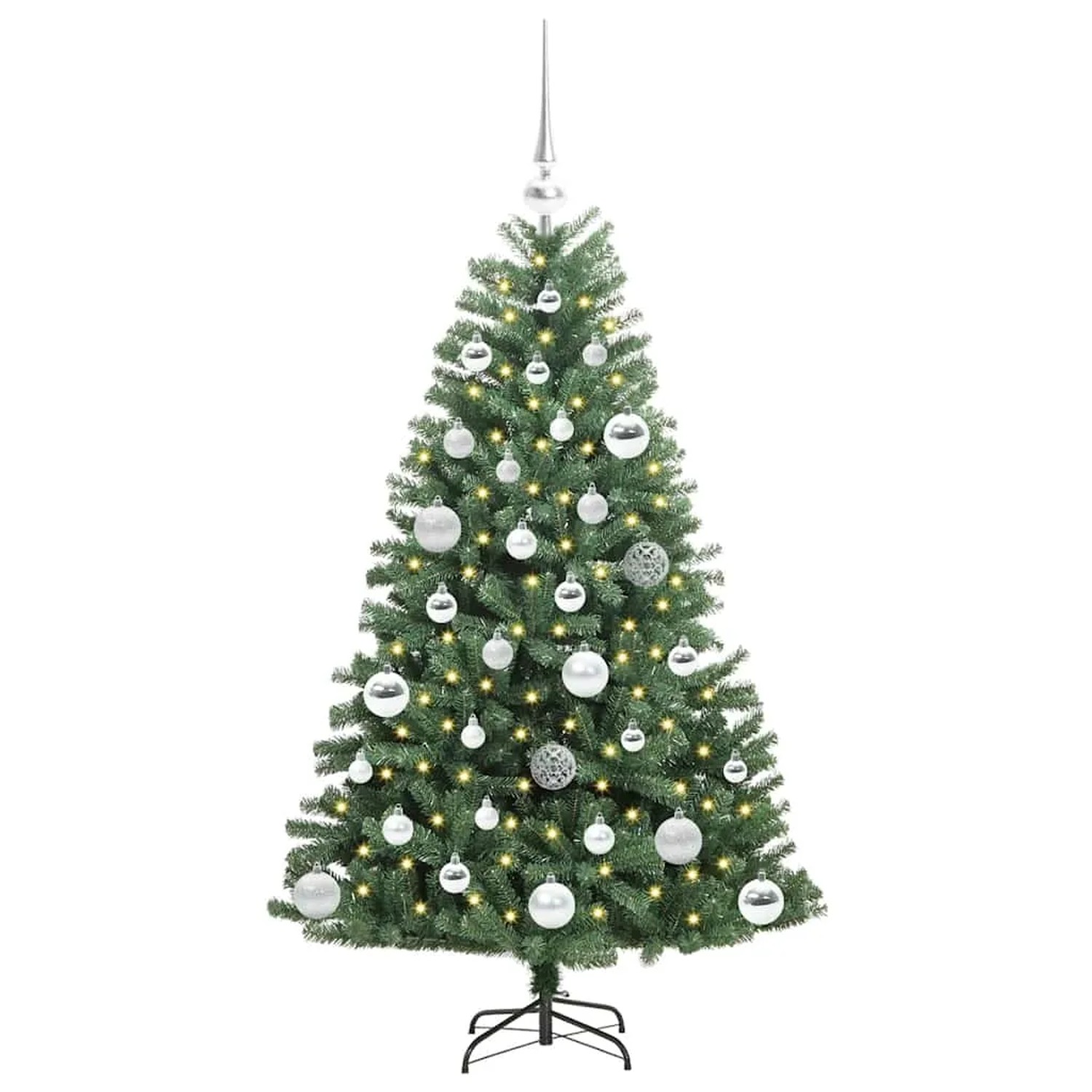 vidaXL Künstlicher Klappbarer Weihnachtsbaum mit 150 LEDs Grün 120 cm 3395474