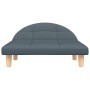 Dunkelgraues vidaXL Hundebett (70x52x30 cm) aus Stoff mit Holzfüßen.
