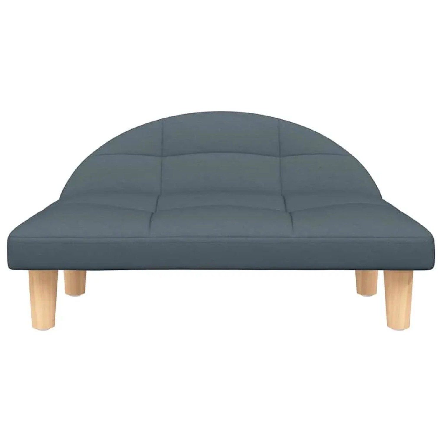 Dunkelgraues vidaXL Hundebett (70x52x30 cm) aus Stoff mit Holzfüßen.