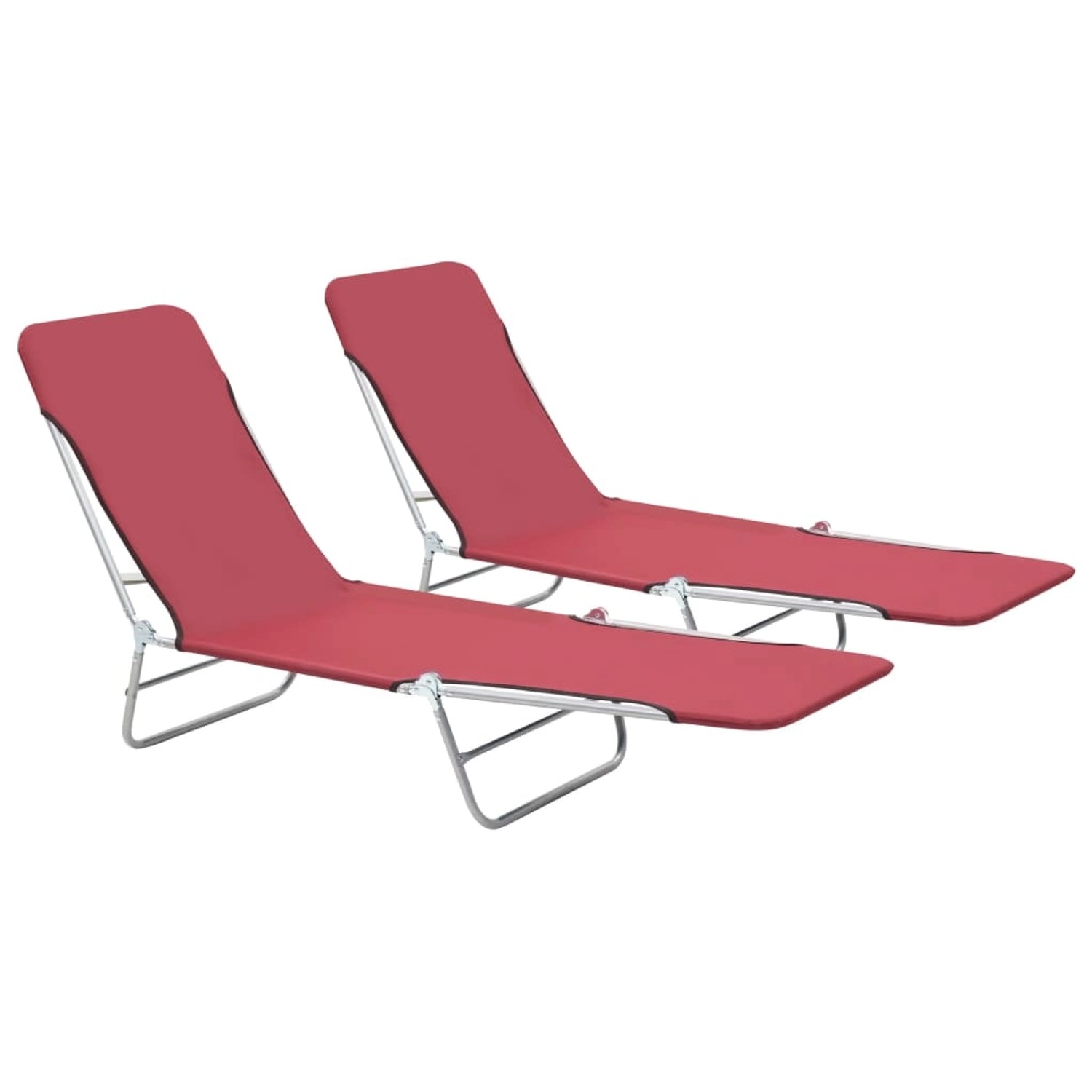 vidaXL Klappliegen 2 Stk. Stahl und Stoff Rot