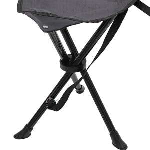 Grauer Mojawo 3-Bein Campinghocker/Anglerhocker mit Tragegurt, Detailansicht der Beine.