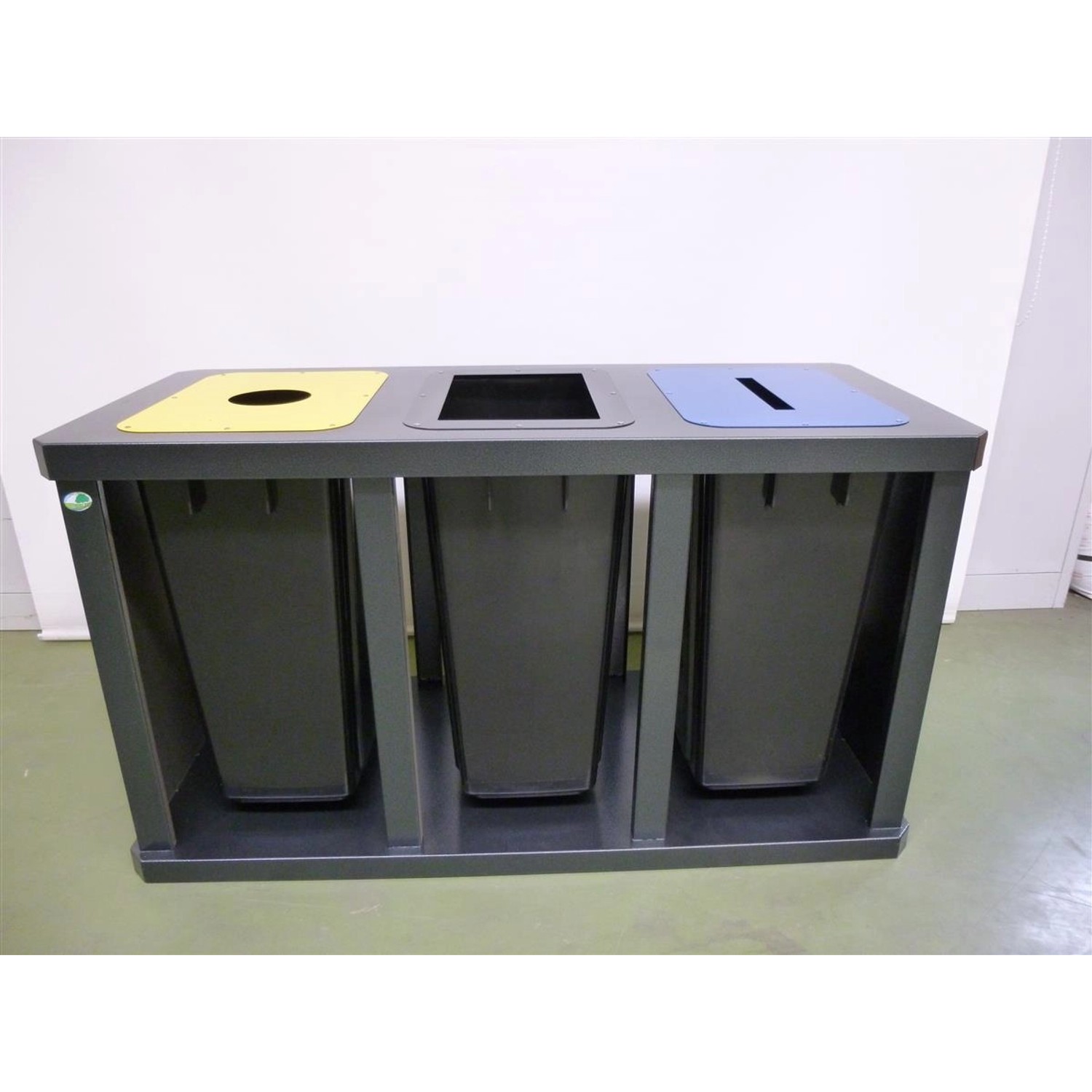 PROREGAL Robuste Wertstoffsammelstation 3 Fach Mit Behälter 58 Liter HxBxT günstig online kaufen