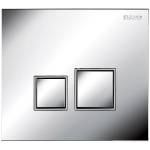 Siamp Square Betätigungsplatte, Chrom glänzend, für Ingenio WC-Elemente mit 2 Tasten.