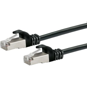 Schwarzes Schwaiger CAT 6 Netzwerkkabel, 50 cm, mit RJ45 Stecker für Netzwerktechnik.